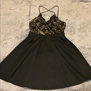 Lace detailed skater dress.